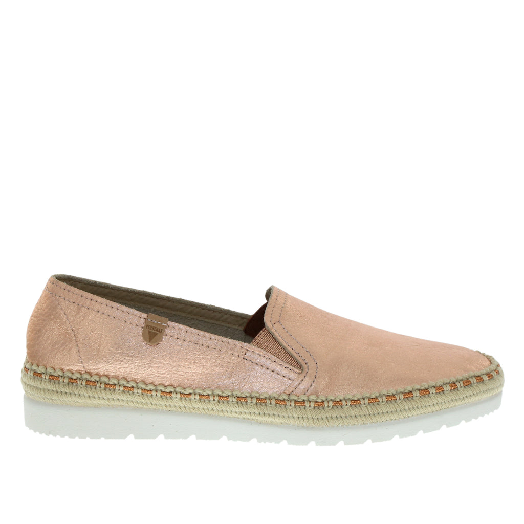 VERBENAS Ballerine Nuria Nucleo Color Oro Metallizzato - Nappa, Pelle E Suola In Iuta/Gomma - Fatte A Mano In Spagna - Born To Be Fun - 3