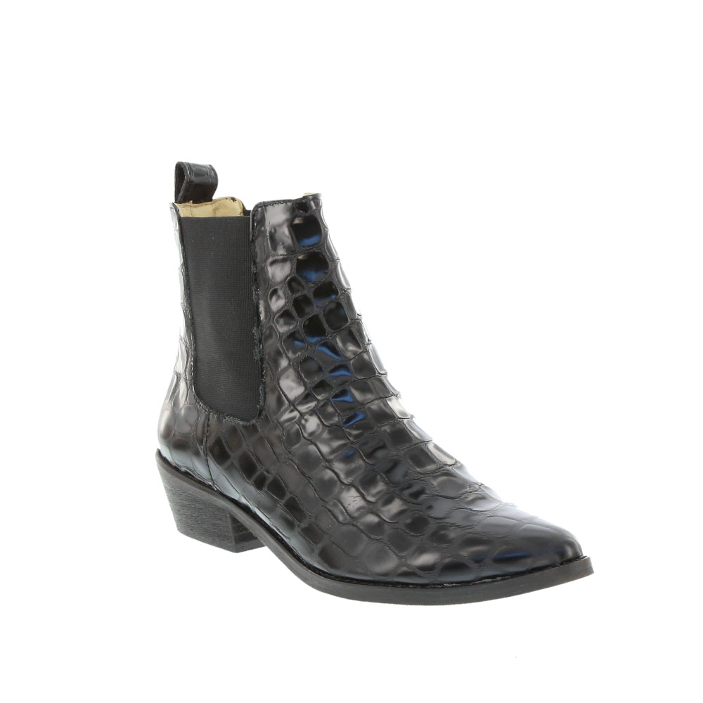 Ivy Lee 'Stella' / Black Faux Croco