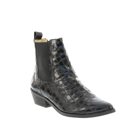 Ivy Lee 'Stella' / Black Faux Croco
