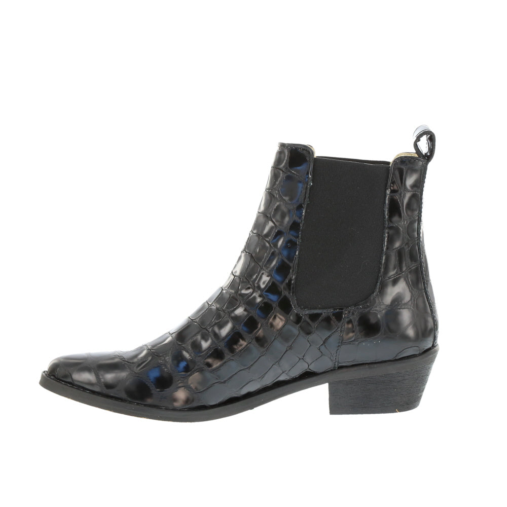 Ivy Lee 'Stella' / Black Faux Croco